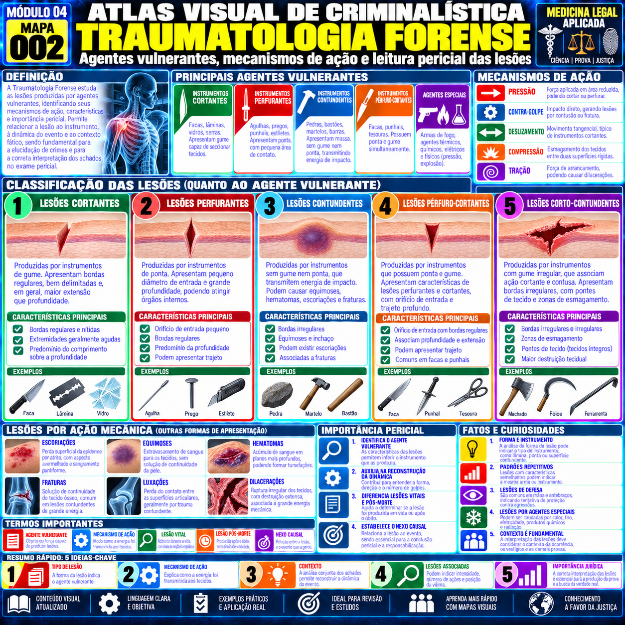 Mapa Mental: Traumatologia Forense e Lesões