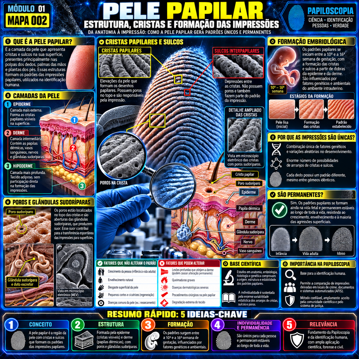 Pele Papilar: Cristas