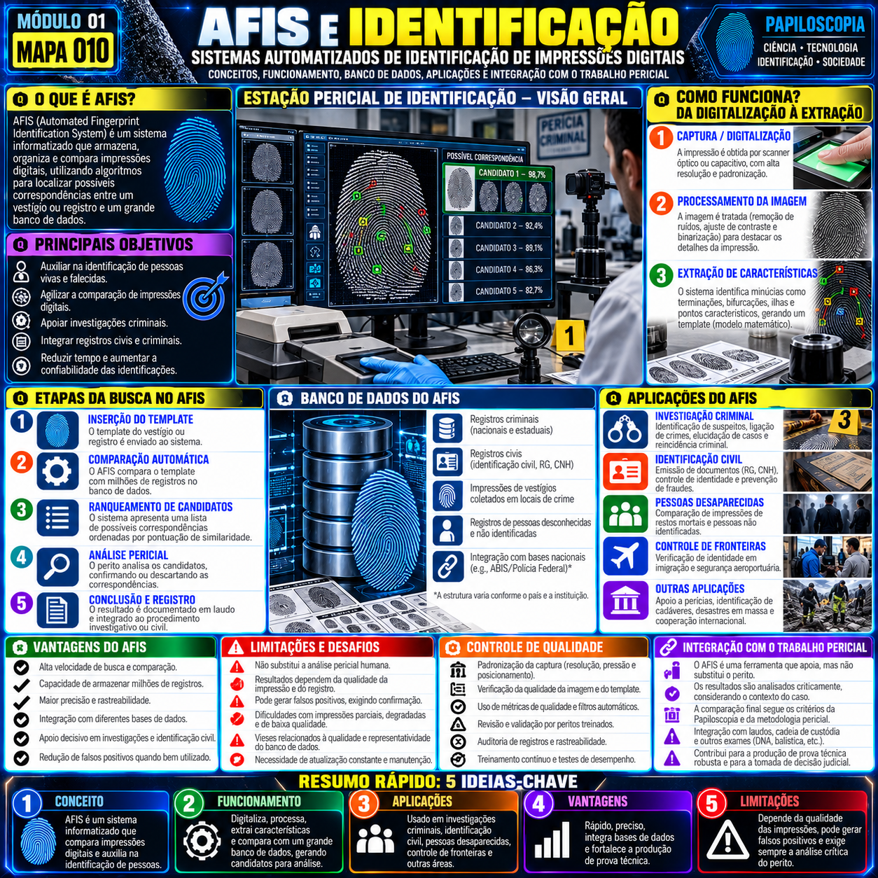 Mapa Mental: AFIS e Identificação Automatizada